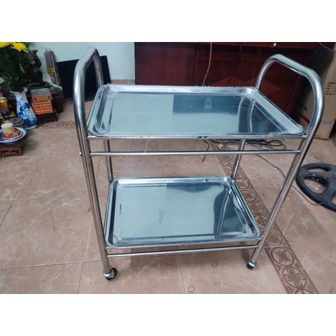 Xe đẩy inox 2 tầng cho Bệnh Viện, Spa, Canteen, Nhà ăn