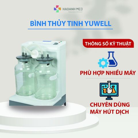 Bình Thủy Tinh 2500ml Cho Máy Hút Dịch 2 Bình Yuwell 7A-23D, 7A-23B