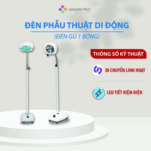 Đèn Gù 1 Bóng, Đèn LED Khám Bệnh Sản Khoa, Đèn Mổ Phụ Trợ Phẫu Thuật KL01L - TBYT Hào Anh
