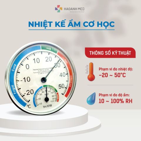 [Giá Rẻ] Nhiệt Ẩm Kế Cơ Học Không Cần Pin Đo Độ Ẩm Và Nhiệt Độ  Anymetre THEMOMTER - Để Bàn, Treo Tường - TBYT Hào Anh