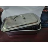 Hộp hấp dụng cụ y tế Inox không lỗ có quai sách 20x30x5