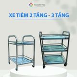 Xe đẩy inox 2 tầng cho Bệnh Viện, Spa, Canteen, Nhà ăn