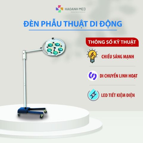 Đèn Mổ Di Động 4 Bóng Halogen Cao Cấp, Bảo Hành 12 Tháng