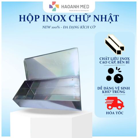 Hộp Inox Chữ Nhật Đựng Dụng Cụ 16x7x3