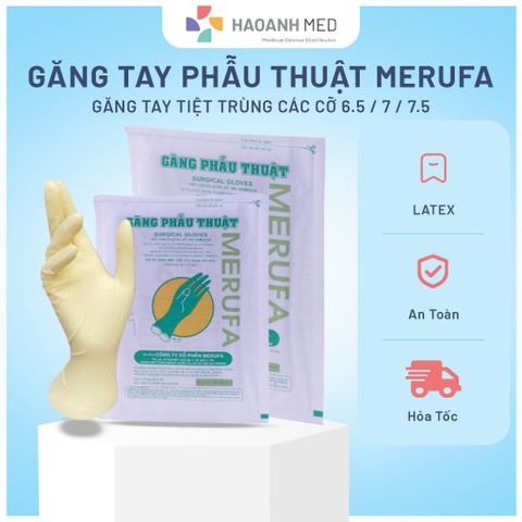 Găng tay phẫu thuật tiệt trùng MERUFA cỡ 7.5 - 30 đôi