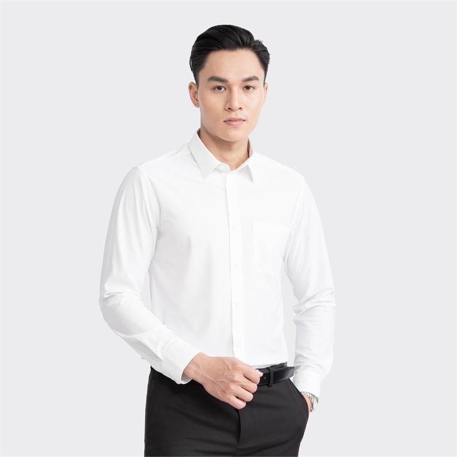 Áo Sơ Mi trắng Knit Nhật nam Aristino Business 1LS0310Z