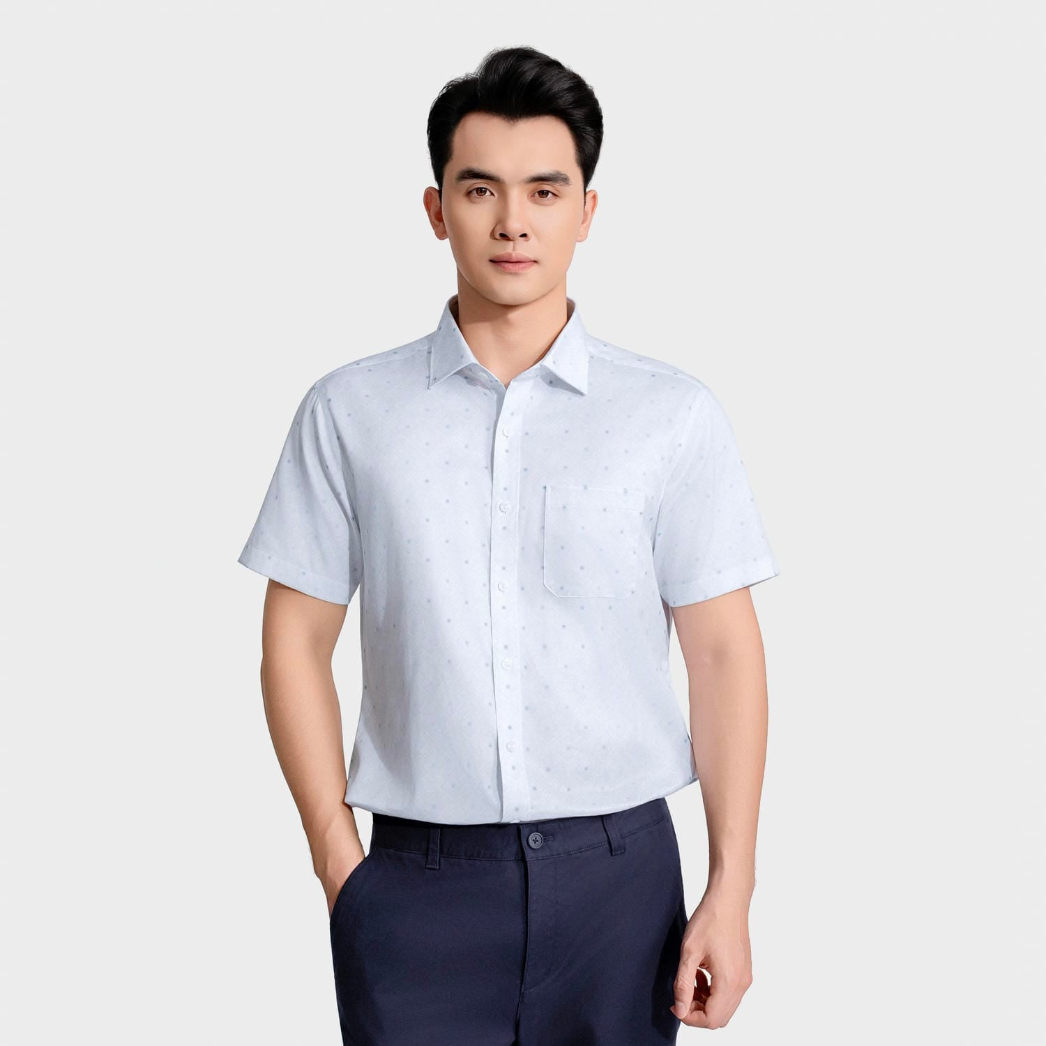 Áo Sơ Mi Nam Trắng Họa Tiết Aristino Business Perfect Fit 1SS057AS3