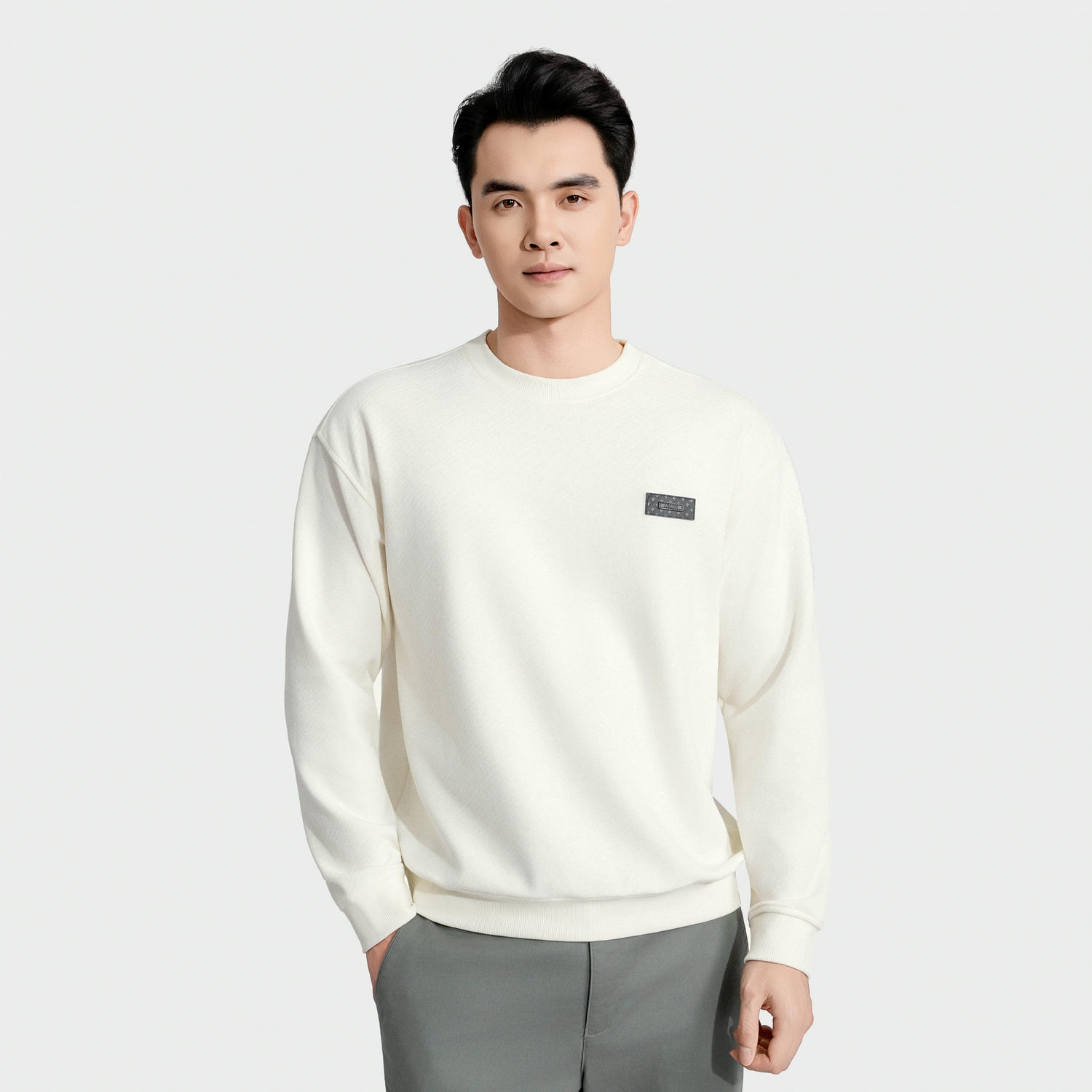 Áo Nỉ Sweatshirt Nam Jacquard Aristino Casual Fit ASW025BS0