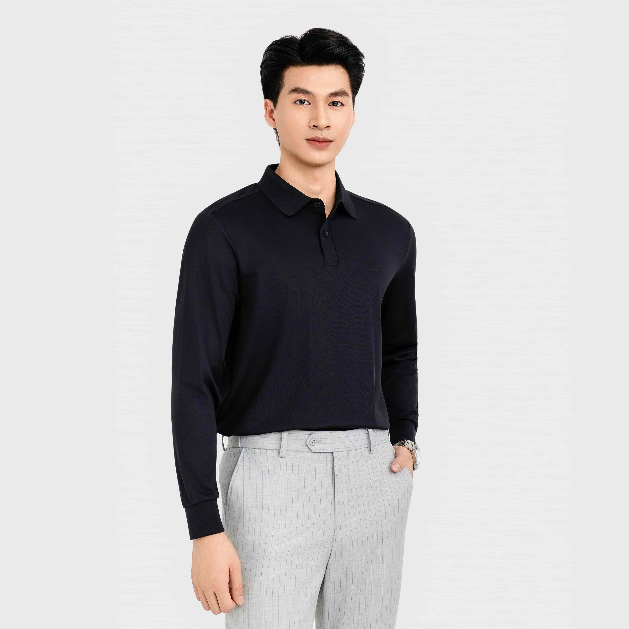 Áo Polo Dài Tay Nam Aristino Regular ALP004BH0