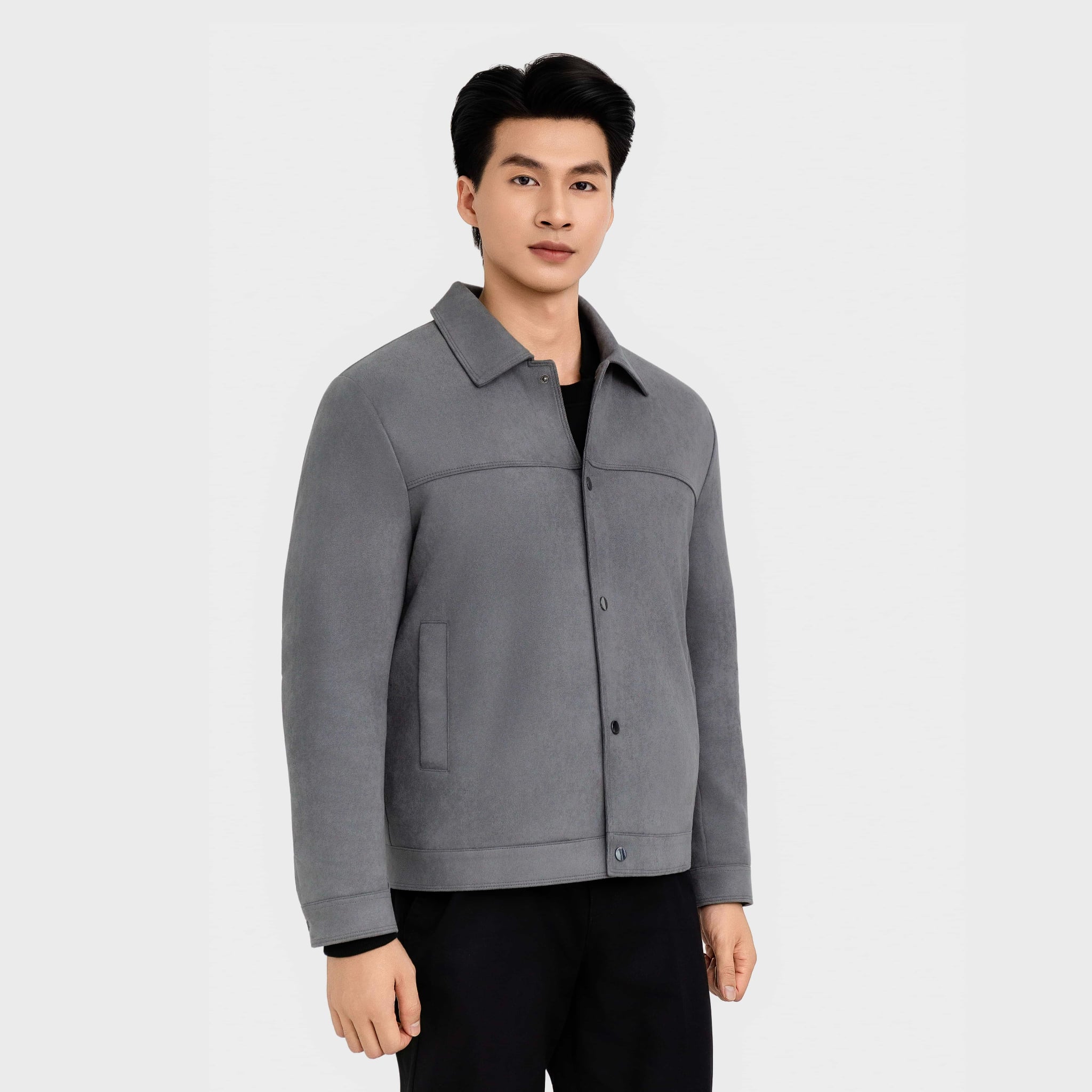 Áo Khoác Da Lộn Nam Aristino Regular Fit Màu Nâu AJK653EDP01