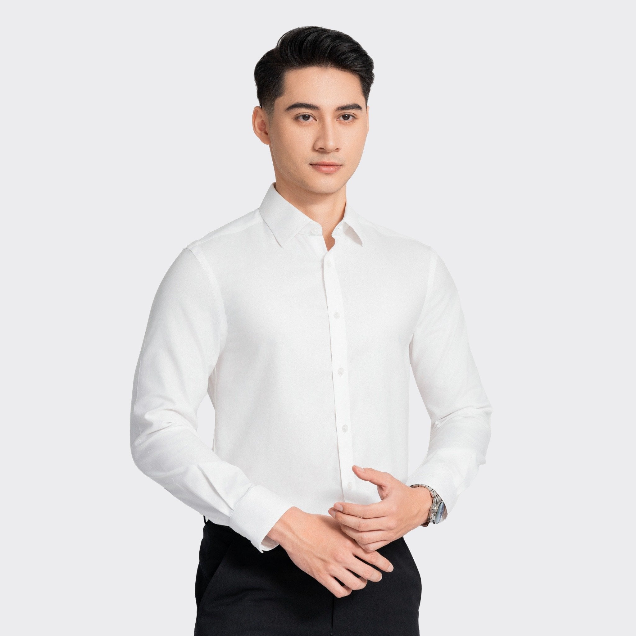Áo Sơ mi Trắng Garment Dipping Nam Aristino Business 1LS0570Z