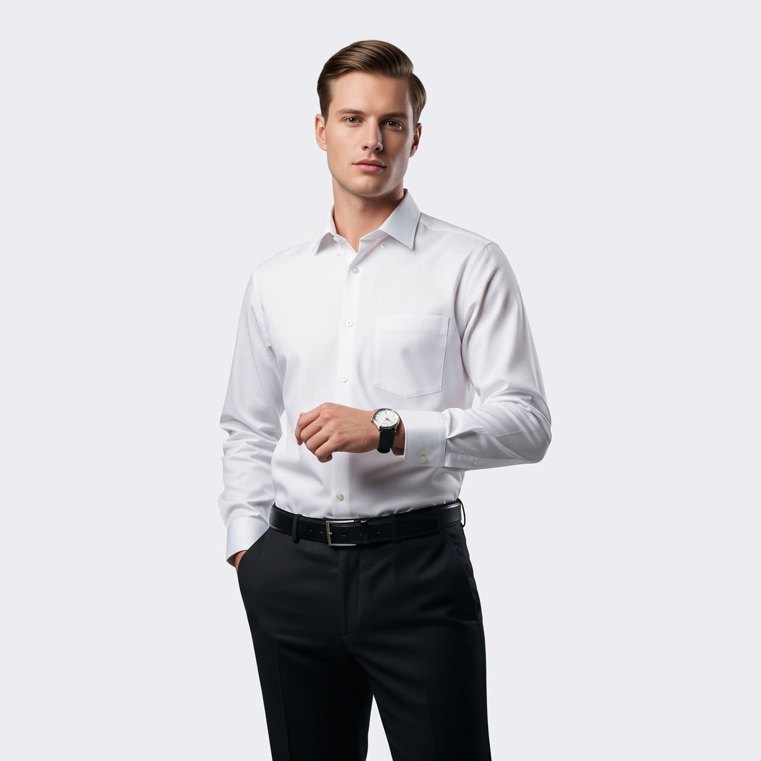 Áo Sơ Mi Trắng Nam Aristino Bamboo kháng khuẩn ALSR25