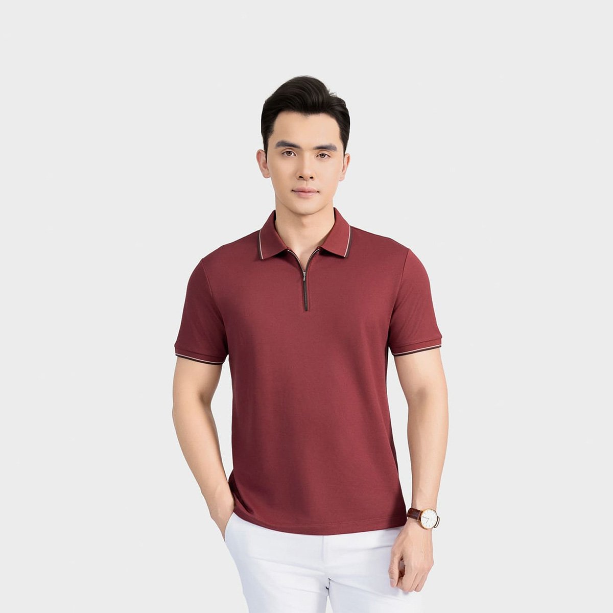 Áo Polo Classic Nam Aristino Business Silk Tơ Tằm 1PS075AS3