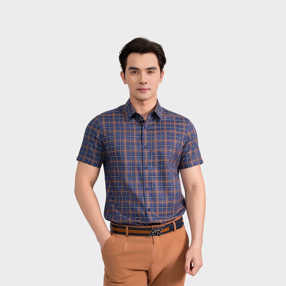 Áo Sơ Mi Nam Xanh Kẻ Aristino Business 1SS053AS3