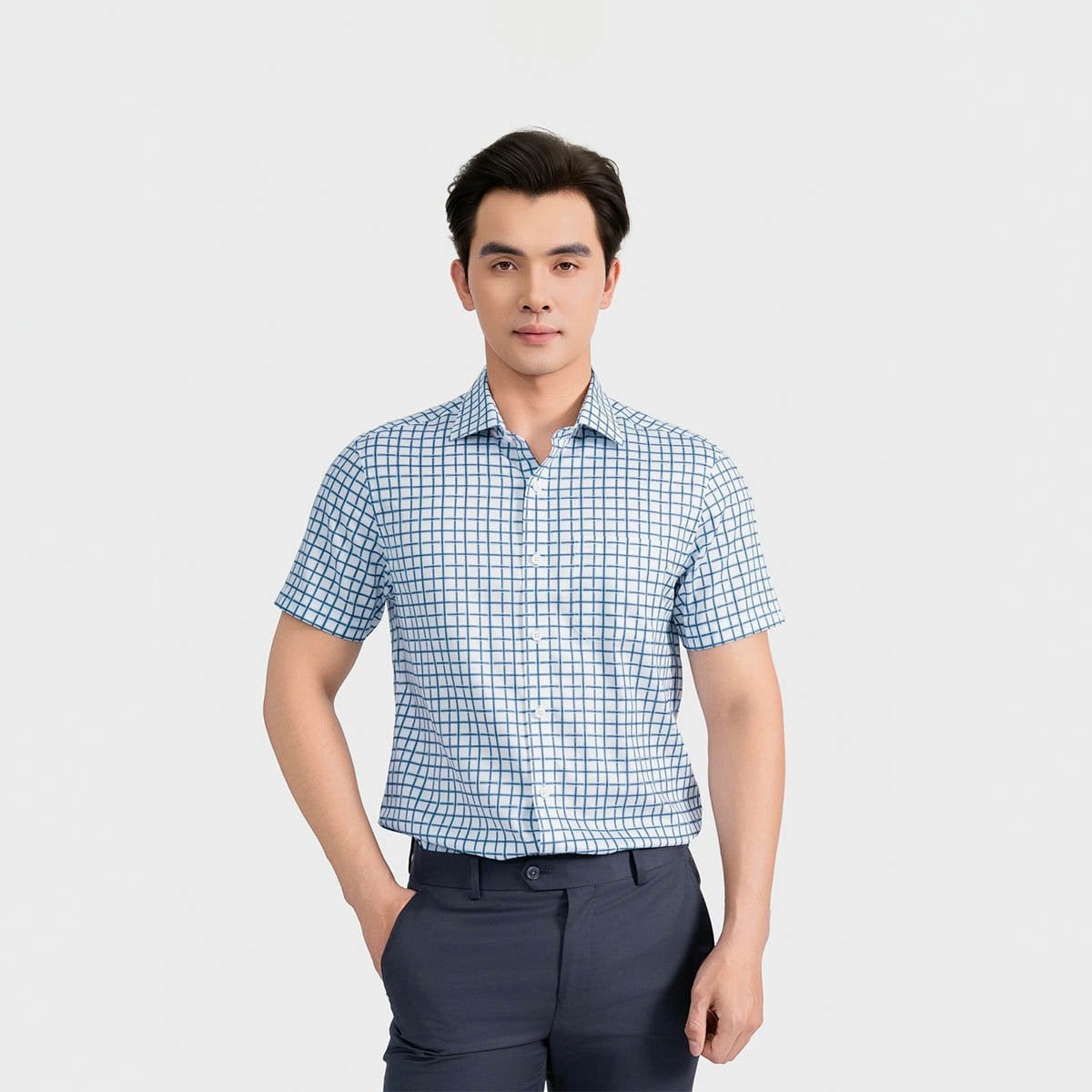 Áo Sơ Mi Nam Trắng Kẻ Aristino Business 1SS054AS3
