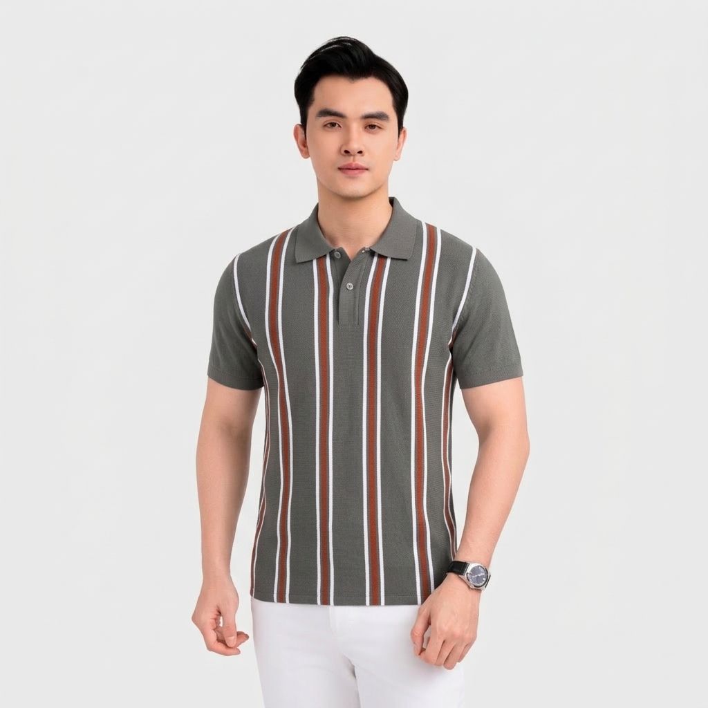 Áo Polo Nam Kẻ Aristino Slim APS221SAH2