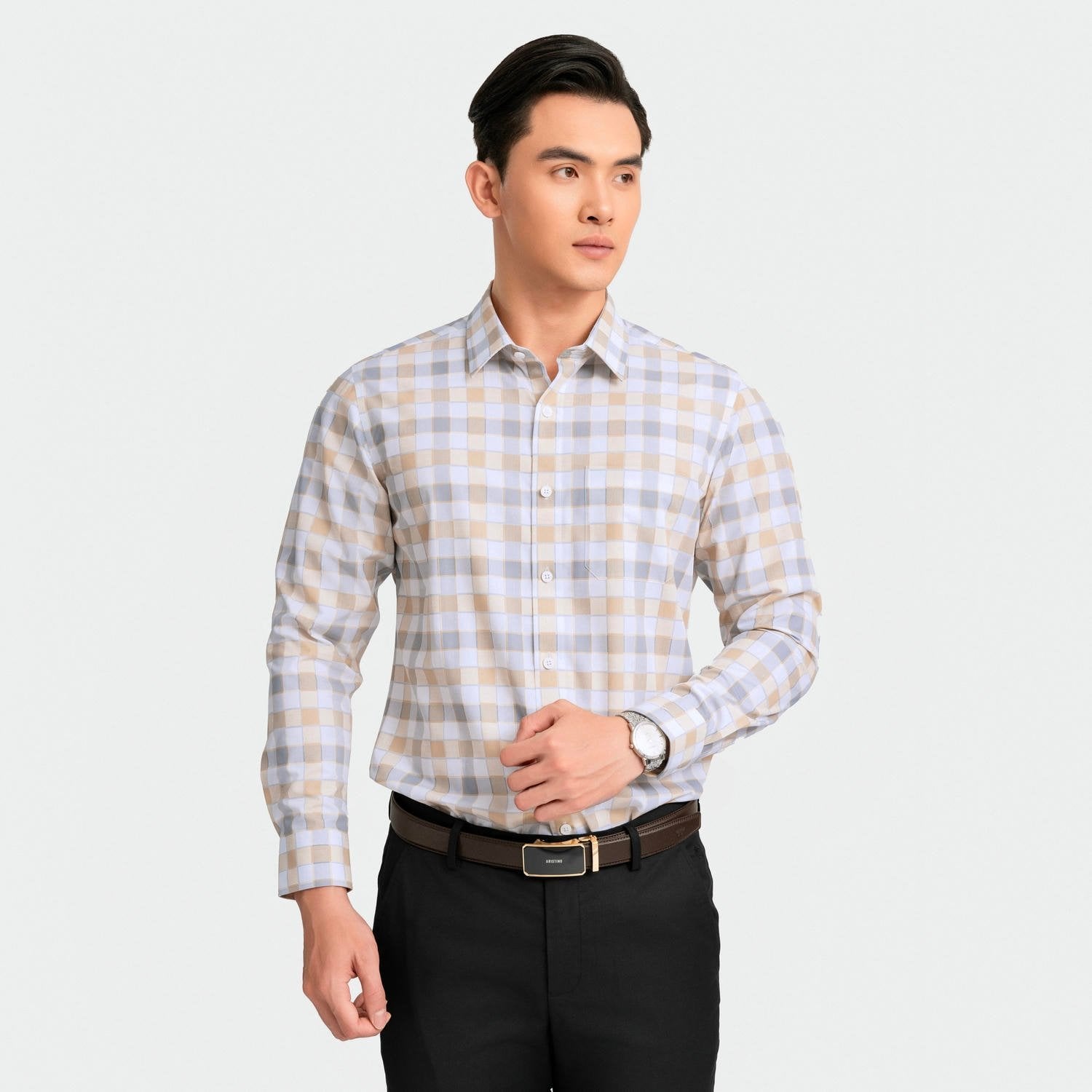 Áo Sơ Mi Kẻ Nam Aristino Regular Fit ALS1740Z