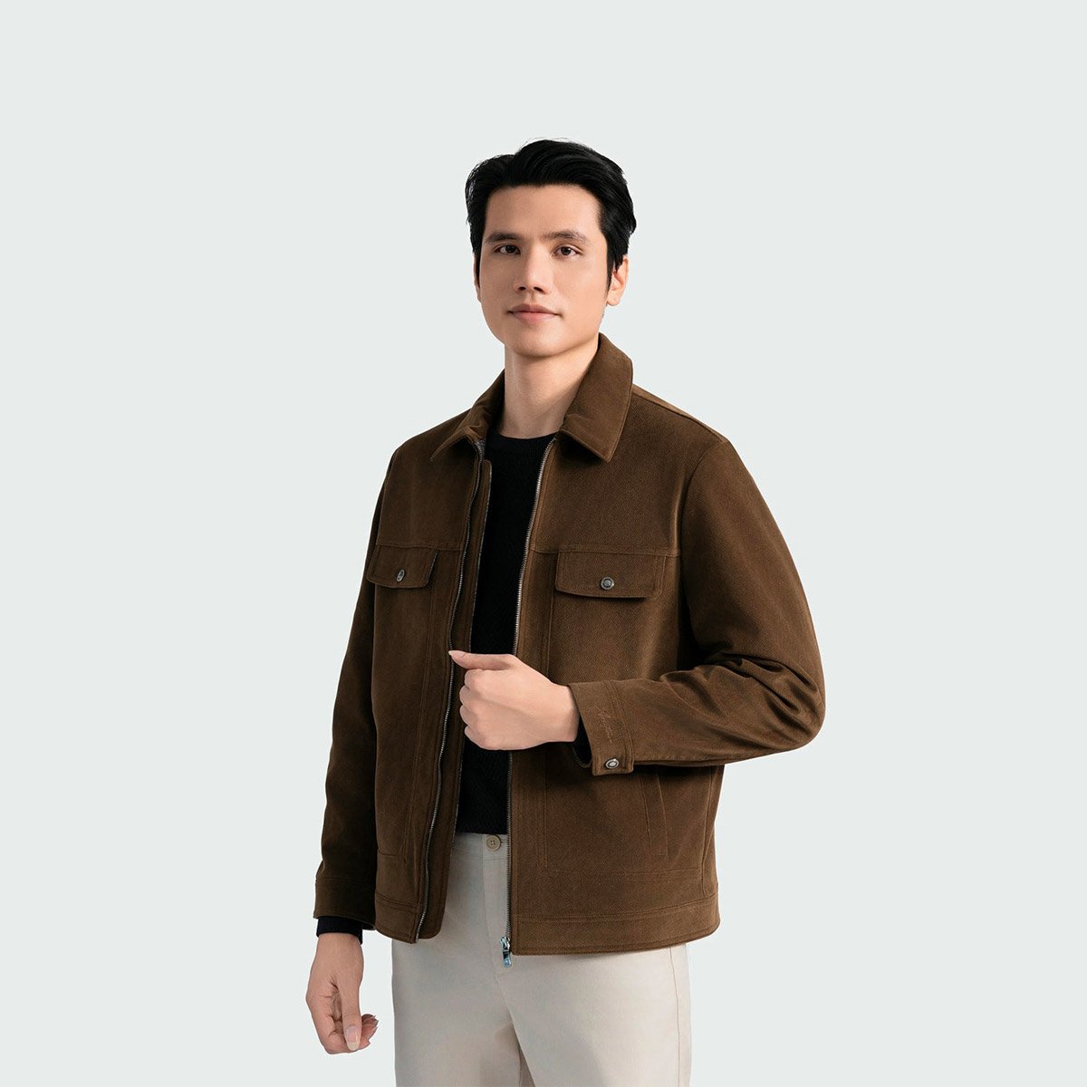 Áo khoác nhung hai lớp Nam Aristino AJK045BZ