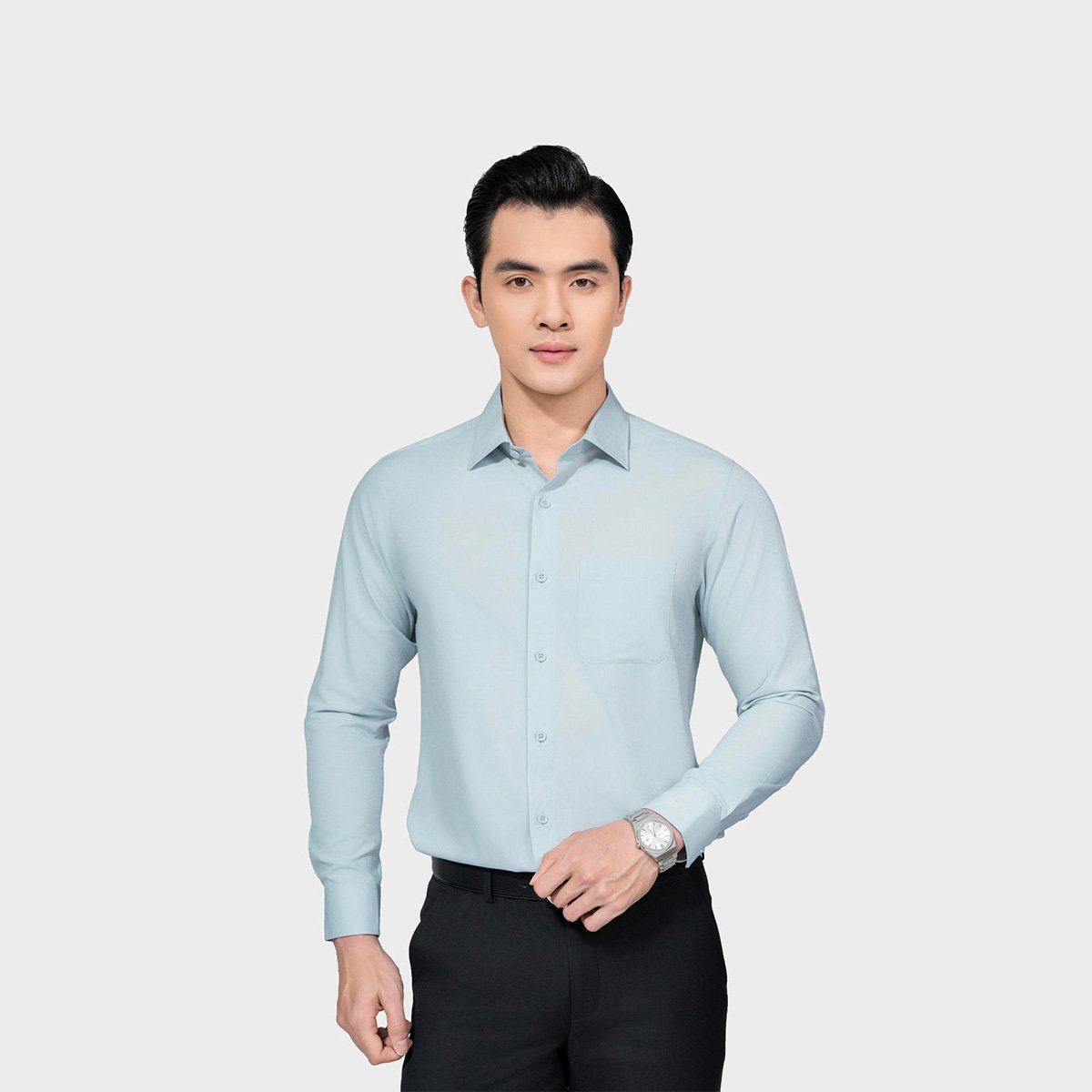 Áo Sơ Mi Xám Nam Aristino Regular Fit ALS0600S3