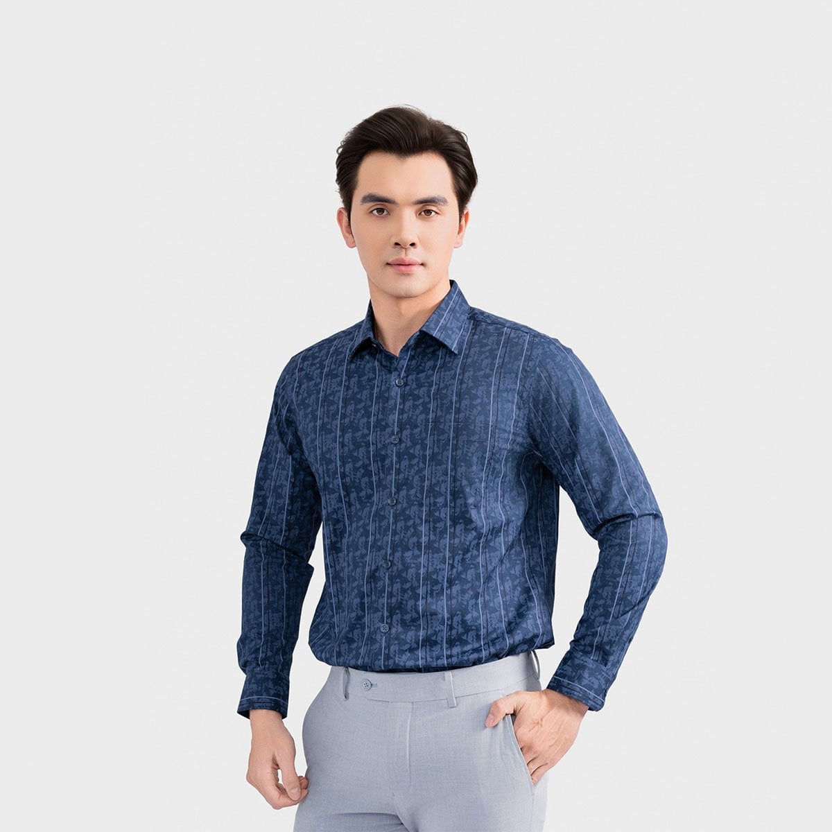 Áo Sơ Mi Tím Than Nam Aristino Regular Fit ALS0860S3