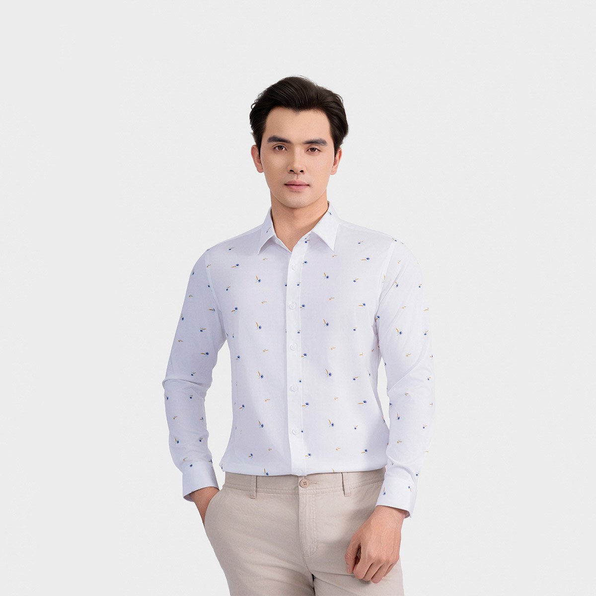 Áo Sơ Mi Nam In họa tiết Aristino Slim Fit ALS1560S2