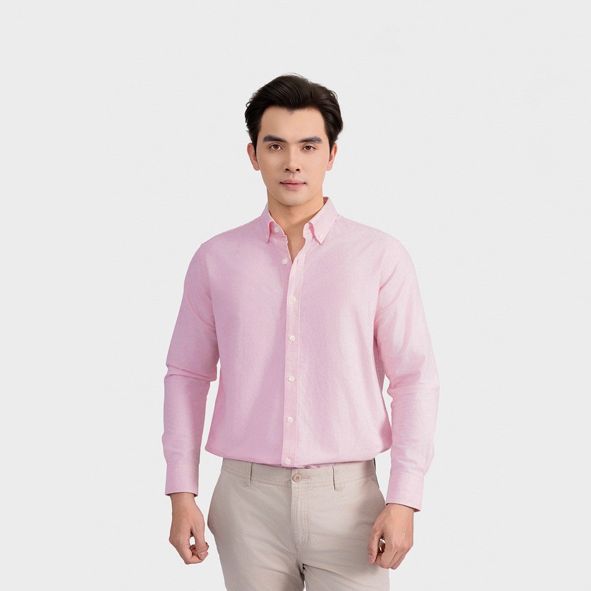 Áo Sơ Mi Nam Cotton Oxford Hồng Aristino Brezza ALSU050S0