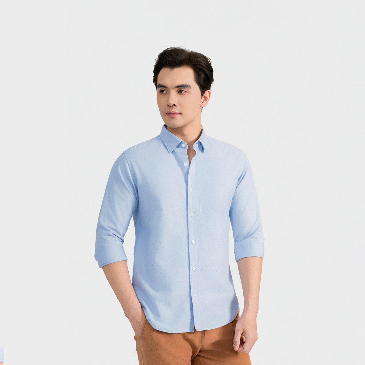 Áo Sơ Mi Nam Cotton Oxford Xanh Biển Aristino Milano ALSU620S1S