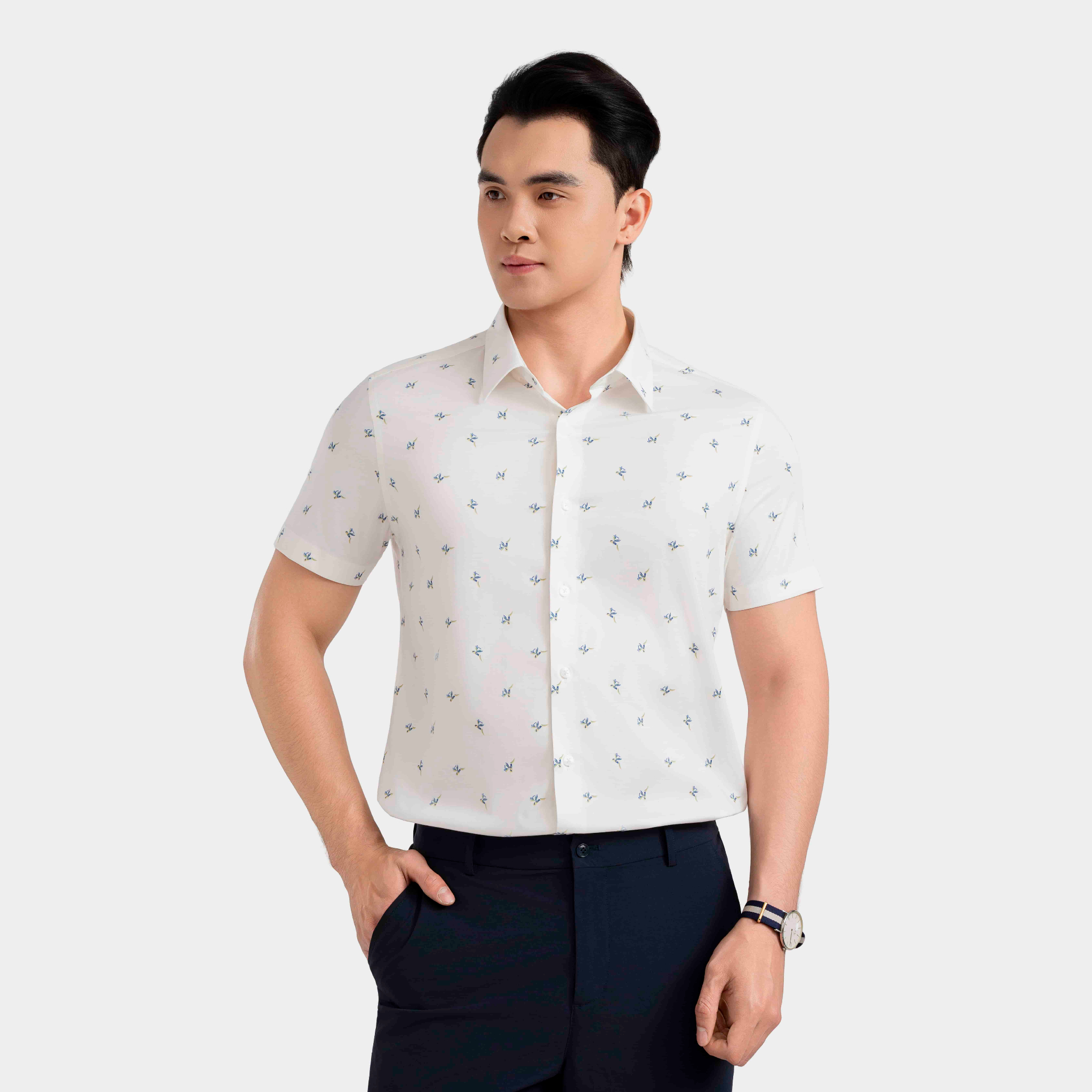 Áo Sơ Mi Nam In Aristino Slim Fit ASS010FAH2