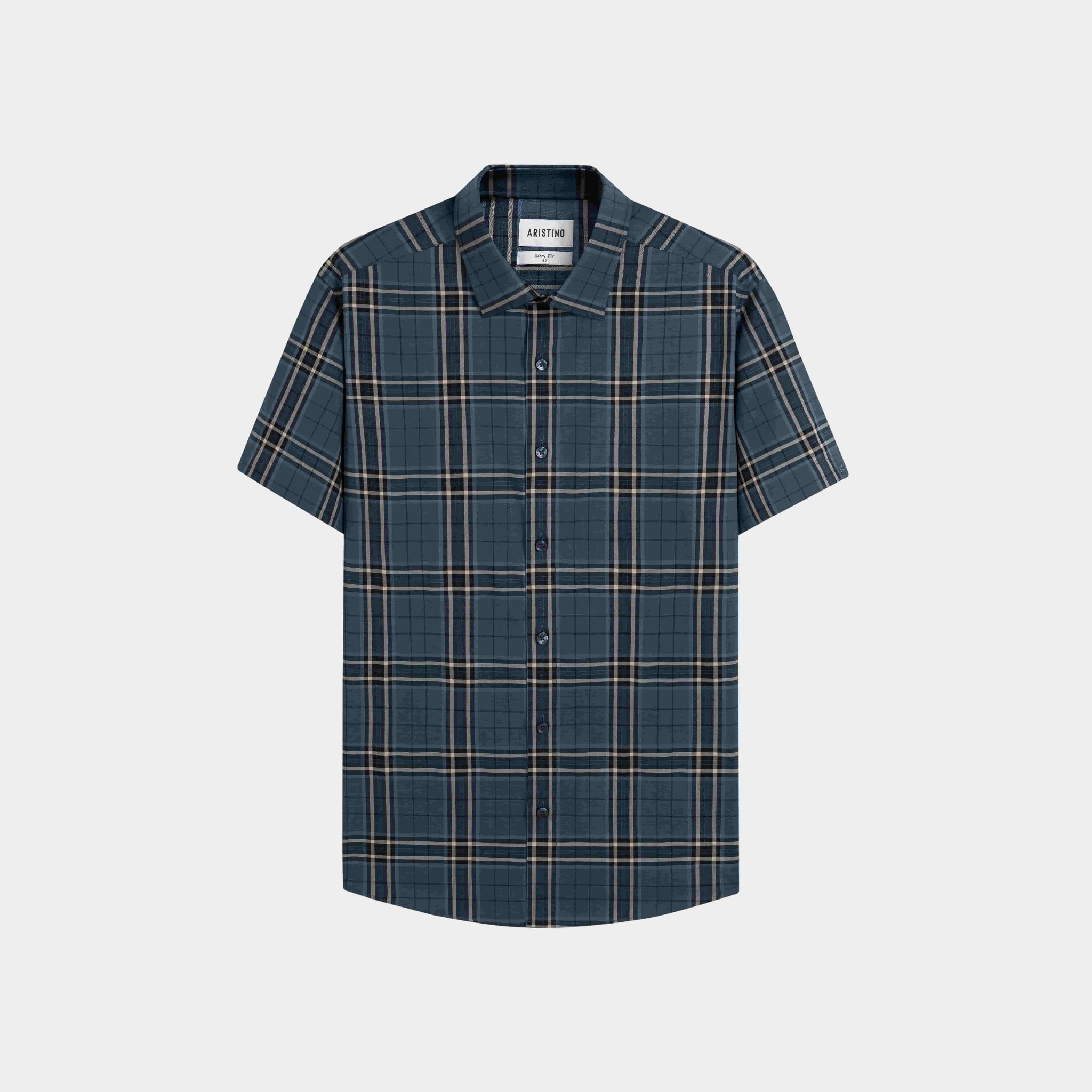 Áo Sơ Mi Nam Kẻ Vàng Aristino Slim Fit ASS075FAH2