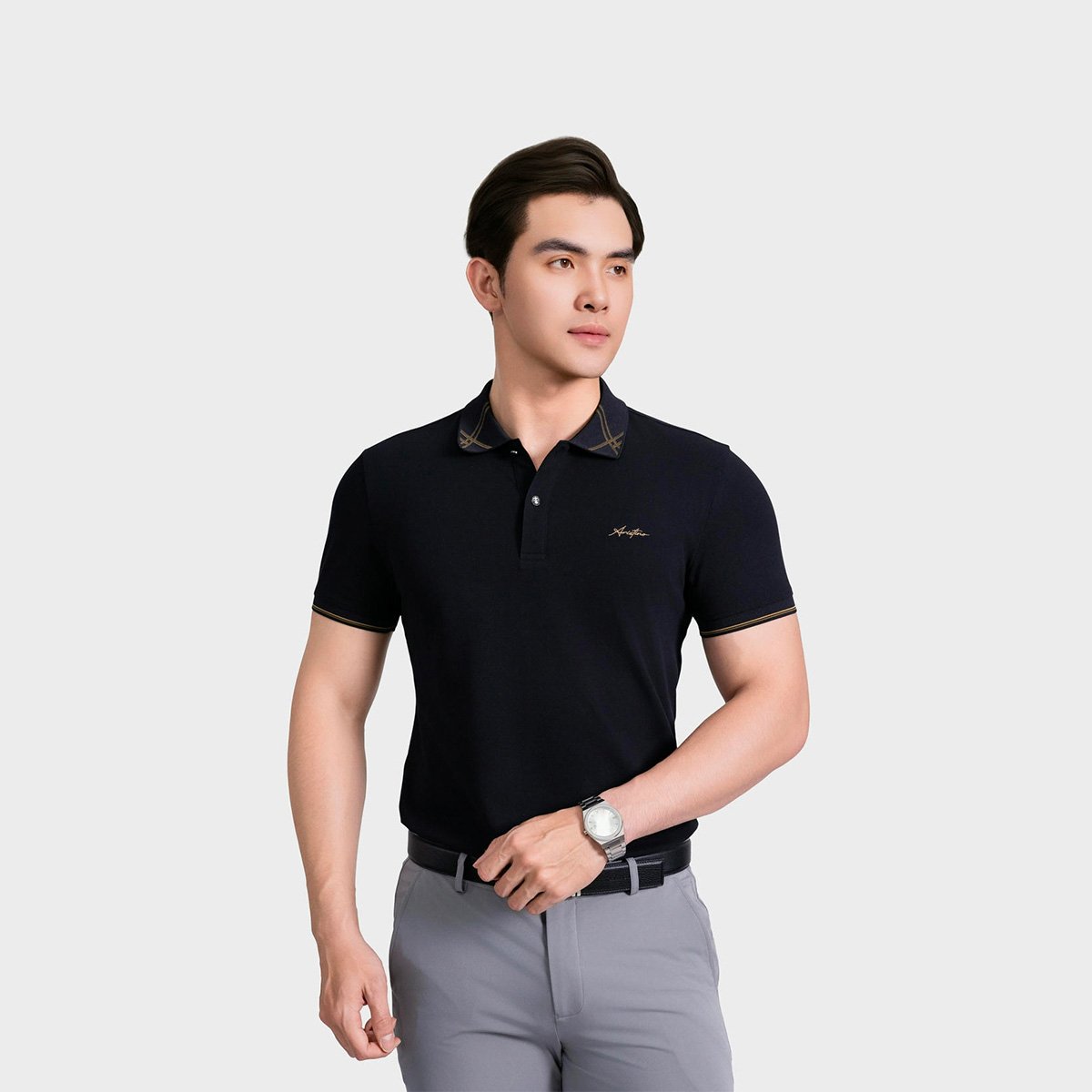 Áo Polo Nam Đen Mercerized Aristino APS039AS2