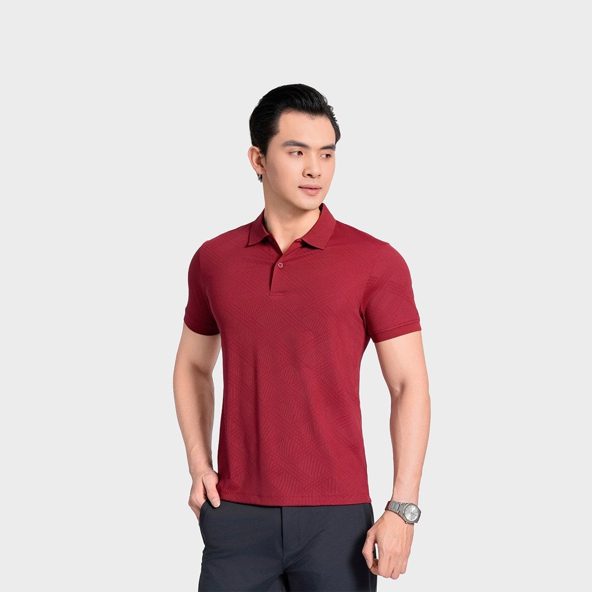Áo Polo Nam Họa tiết Đan lát Aristino APS093AS4