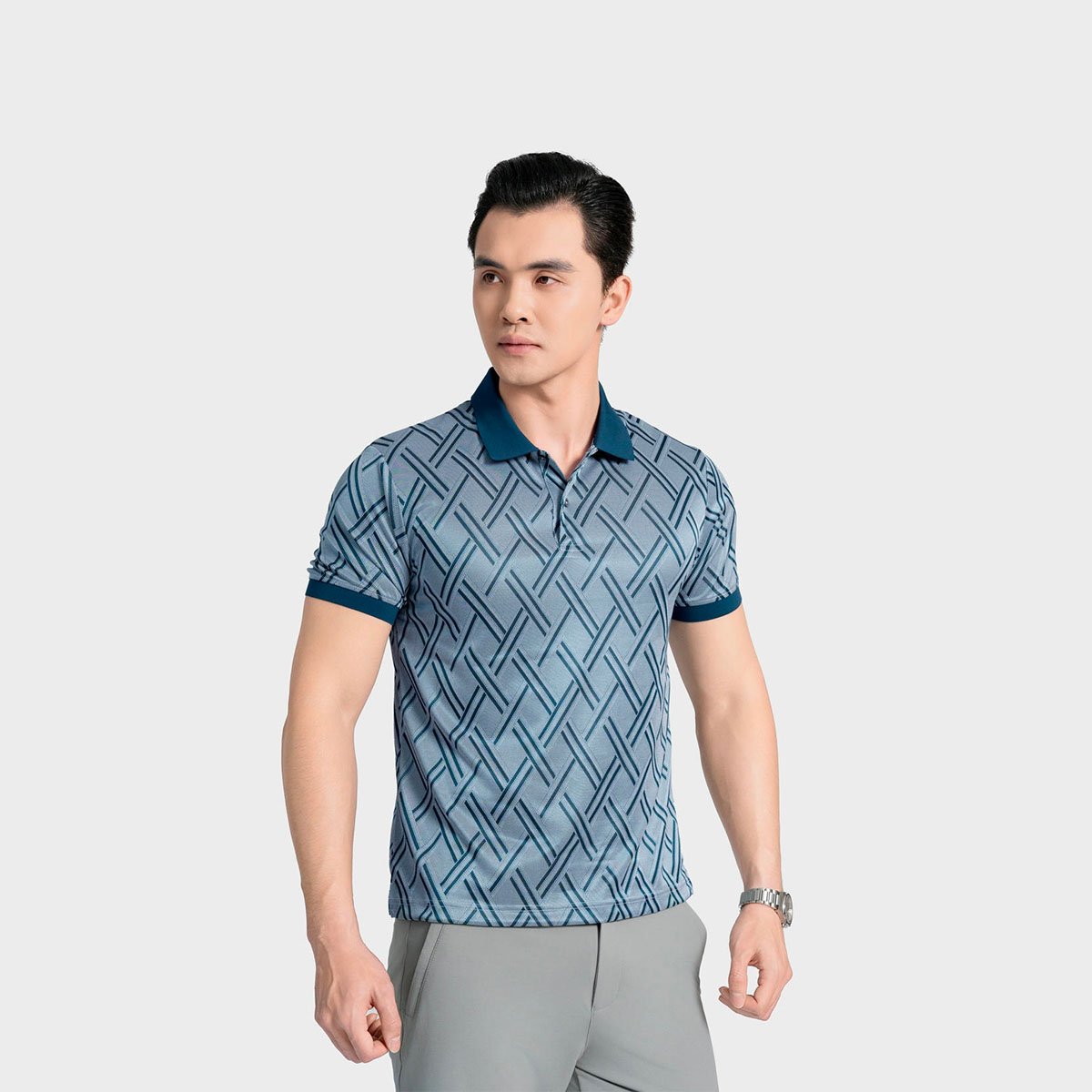 Áo Polo Nam Họa tiết Đan Lát Aristino APS111AS4