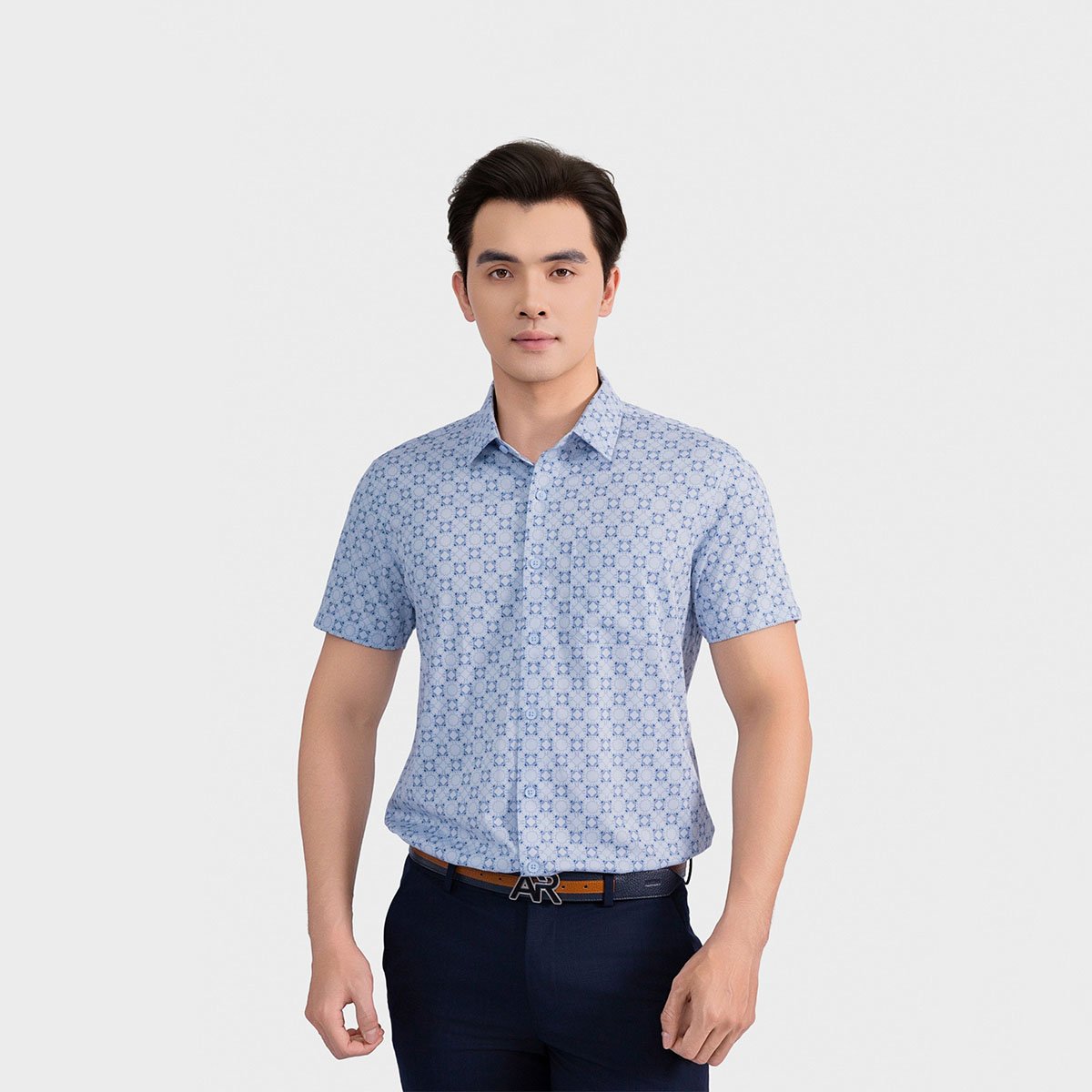 Áo Sơ Mi Nam Xanh In Aristino Perfect Fit ASS136AS3