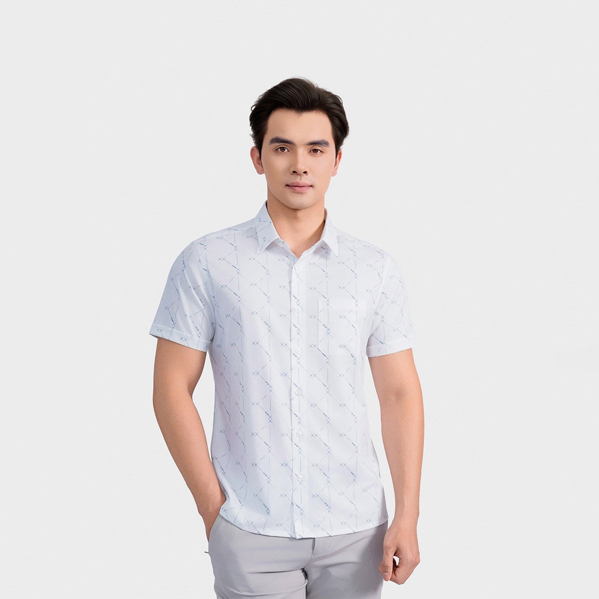 Áo Sơ Mi Nam Trắng In Aristino Perfect Fit ASS137AS2