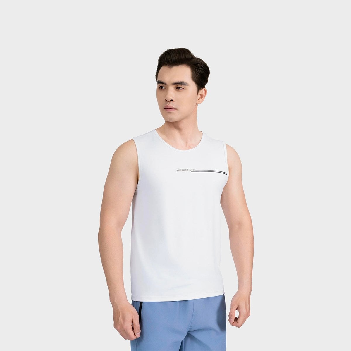 Áo Ba Lỗ Tanktop Trắng Nam Aristino ATL016AS0