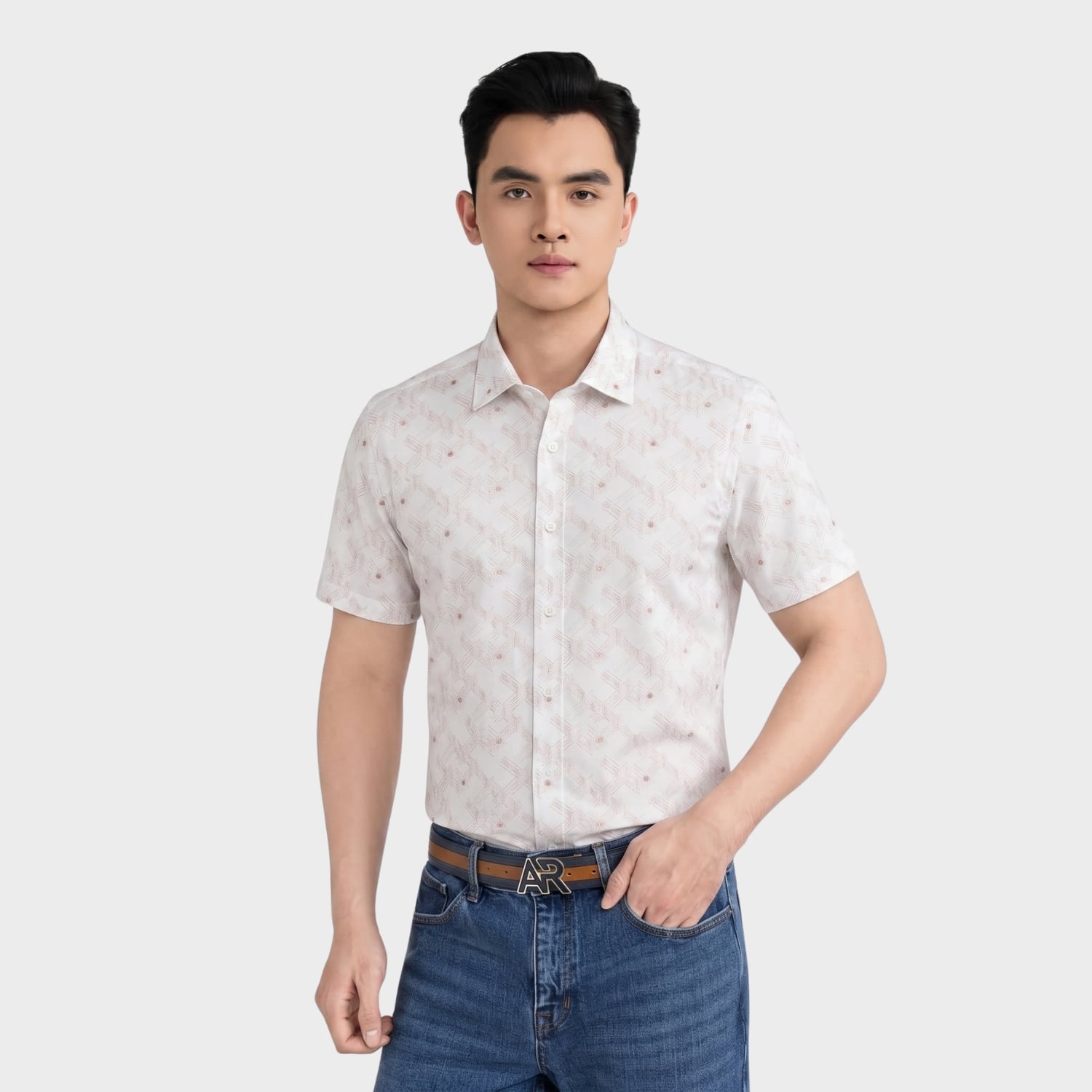 Áo Sơ Mi Nam Trắng Họa Tiết Aristino Business 1SS022AS4