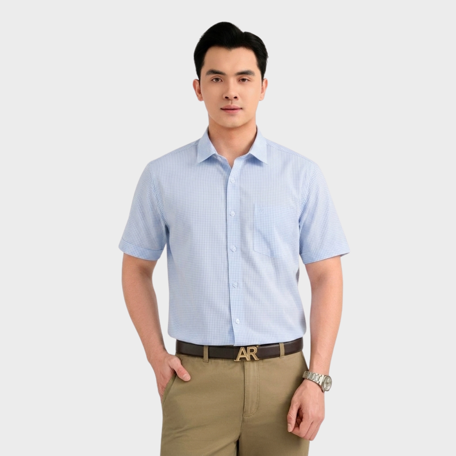 Áo Sơ Mi Nam Trắng Kẻ Aristino Regular Fit ASS143AS2