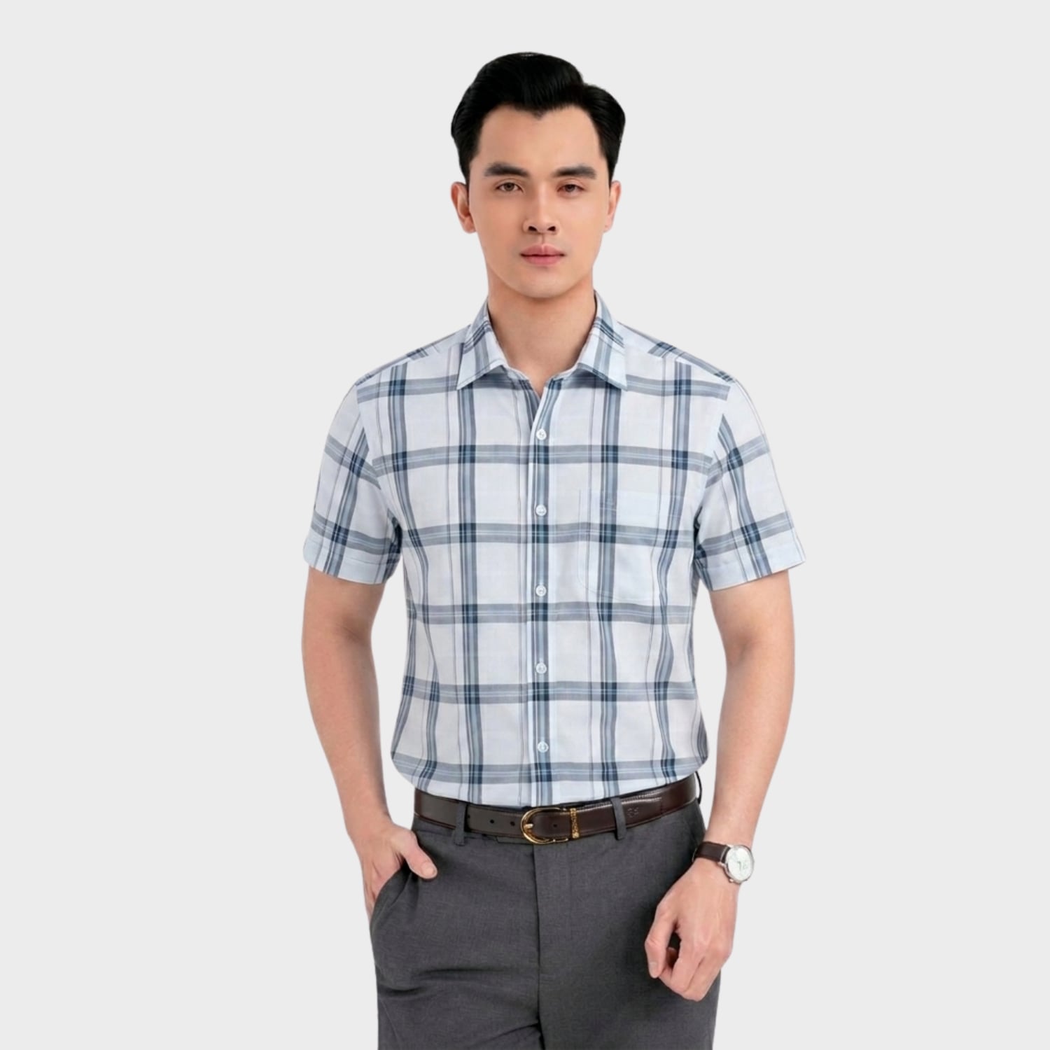 Áo Sơ Mi kẻ sọc Nam Aristino Business 1SS064AZ