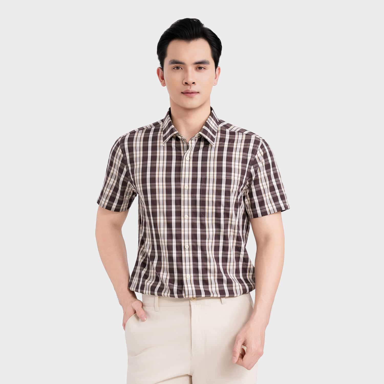 Áo Sơ Mi Nam Kẻ Be Aristino ASS564SAH2
