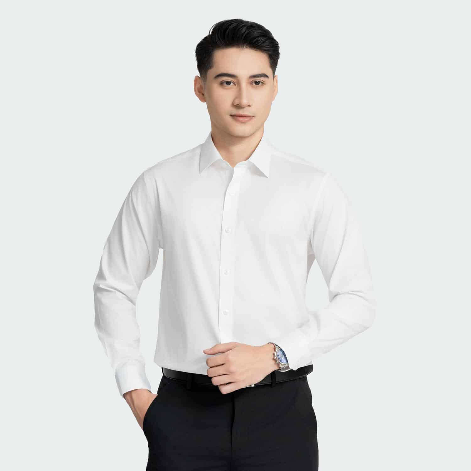 Áo Sơ Mi Nam Trắng Cotton Aristino Business 1LSR19S