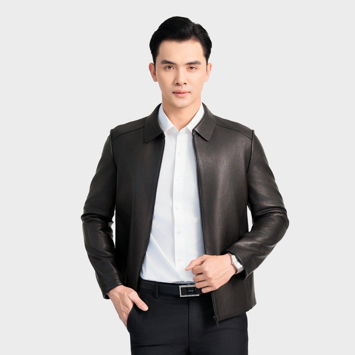 Áo Khoác Da Thật Nam Aristino Business Regular 1LJ001BS0