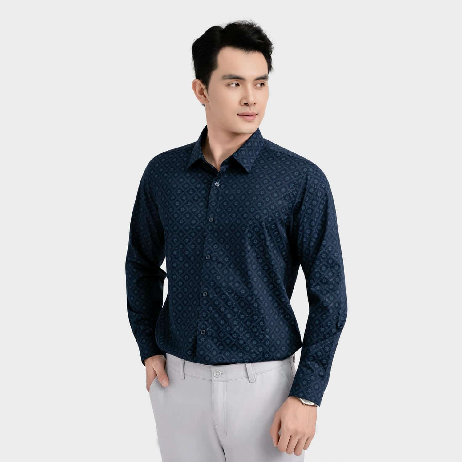 Áo Sơ Mi Nam Xanh In Aristino Regular Fit ALS1730S2