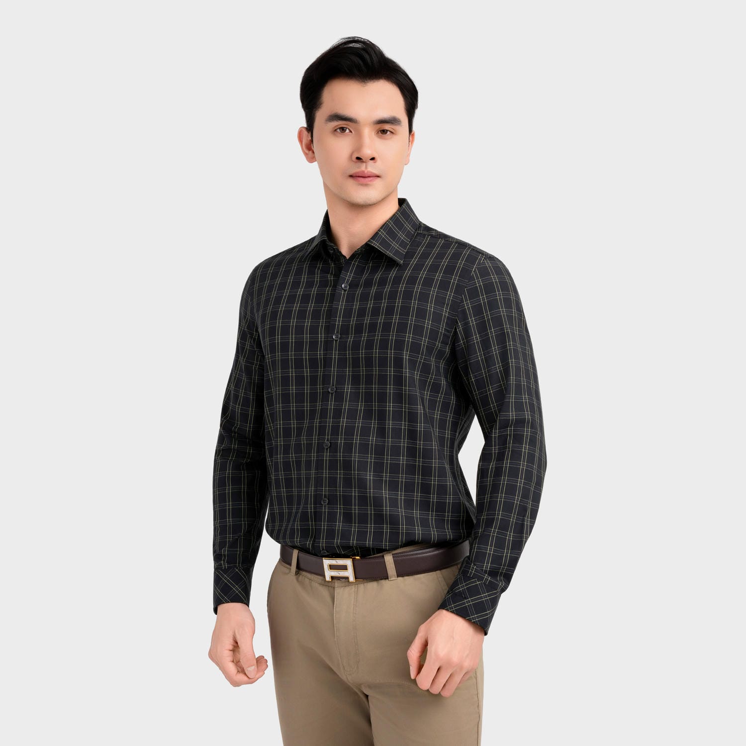 Áo Sơ Mi Nam Xanh Kẻ Aristino Slim Fit ALS1580S3