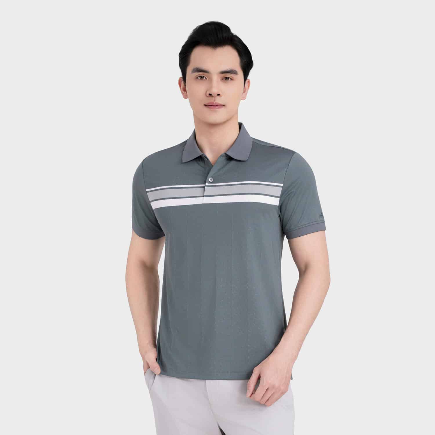 Áo Elite Polo Nam Xanh Kẻ Aristino Slim APS601EDP01