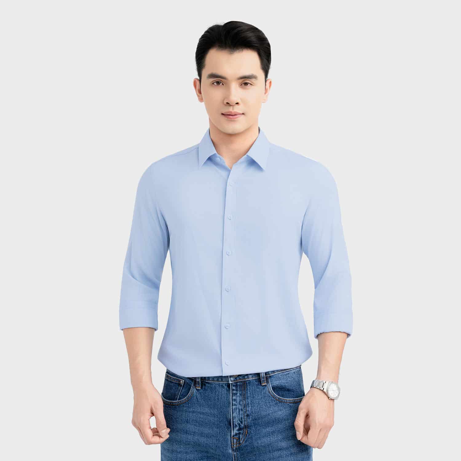 Áo Sơ Mi Nam Họa Tiết Bamboo Aristino Slim Fit ALS1750S3