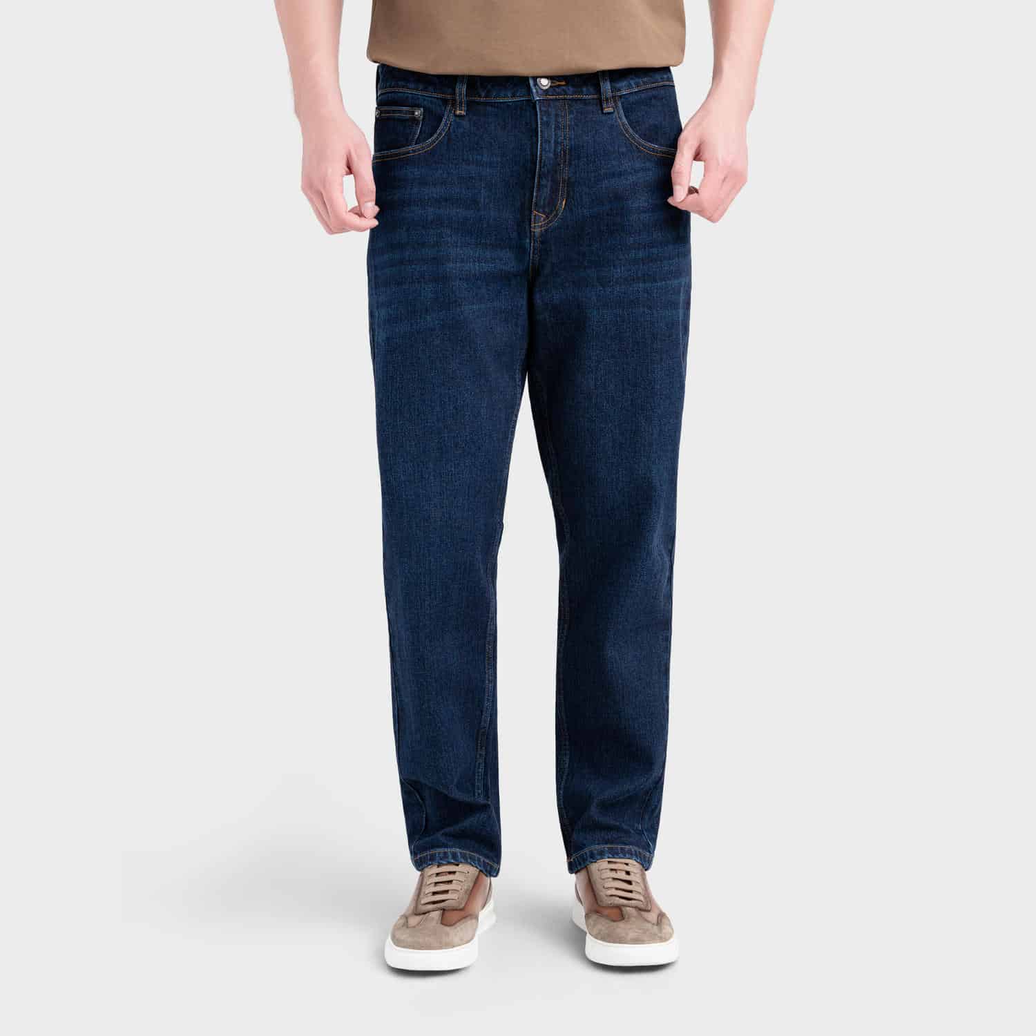 Quần Jeans Nam Xanh Nhạt Hiệu Ứng Giặt Mài Aristino AJN0060S0