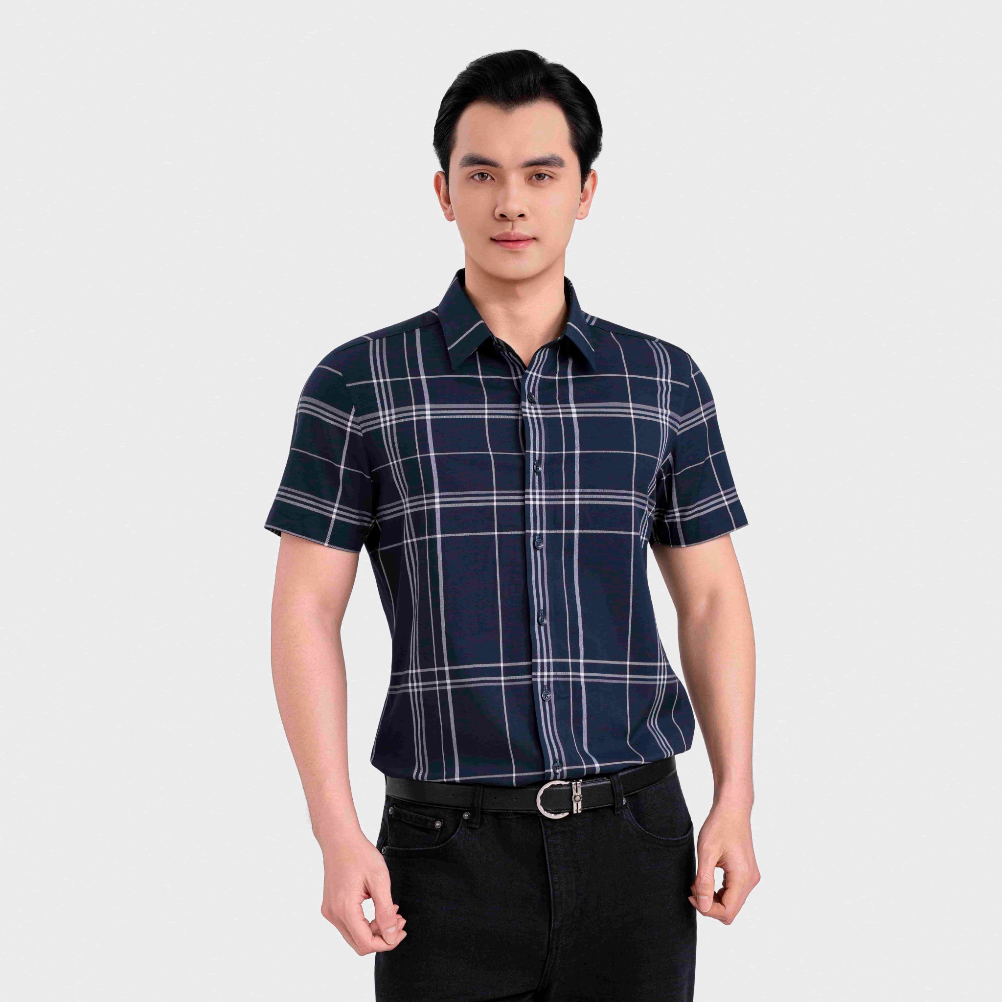 Áo Sơ Mi Nam Kẻ Trắng Aristino Slim Fit ASS619EDP01