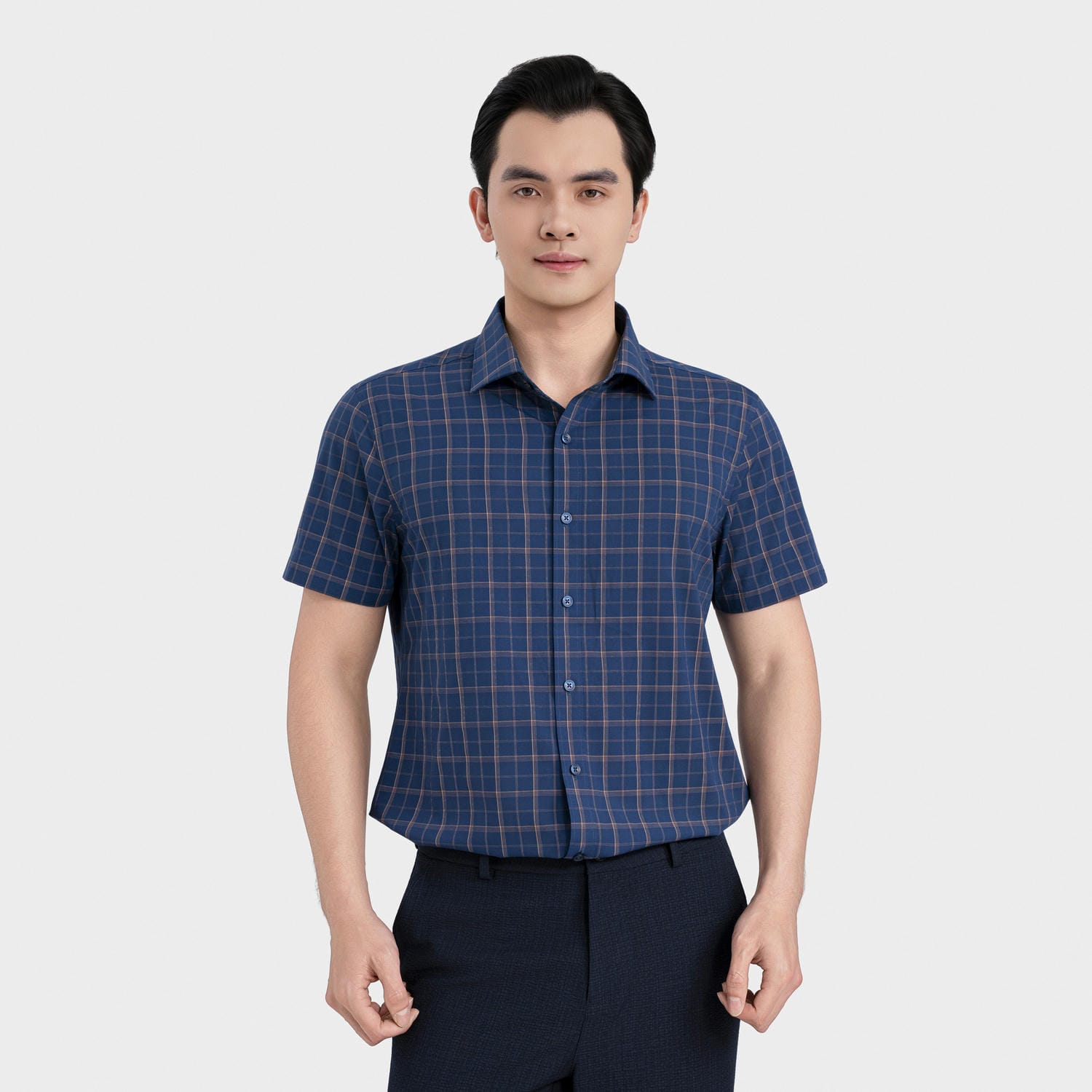 Áo Sơ Mi Nam Kẻ Nâu Aristino Regular Fit ASS612EDP01