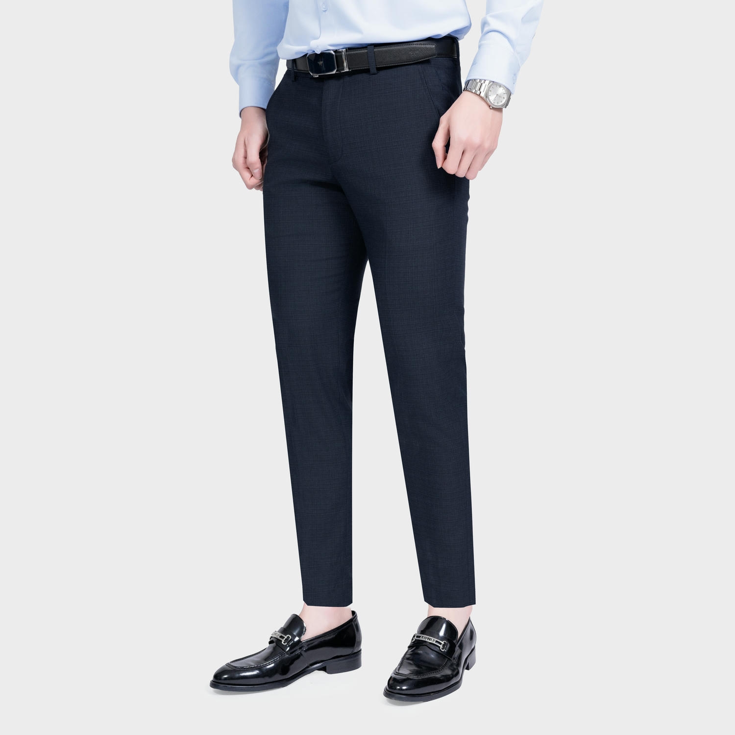 Quần Âu Nam Kẻ Aristino Cropped ATR0410S3