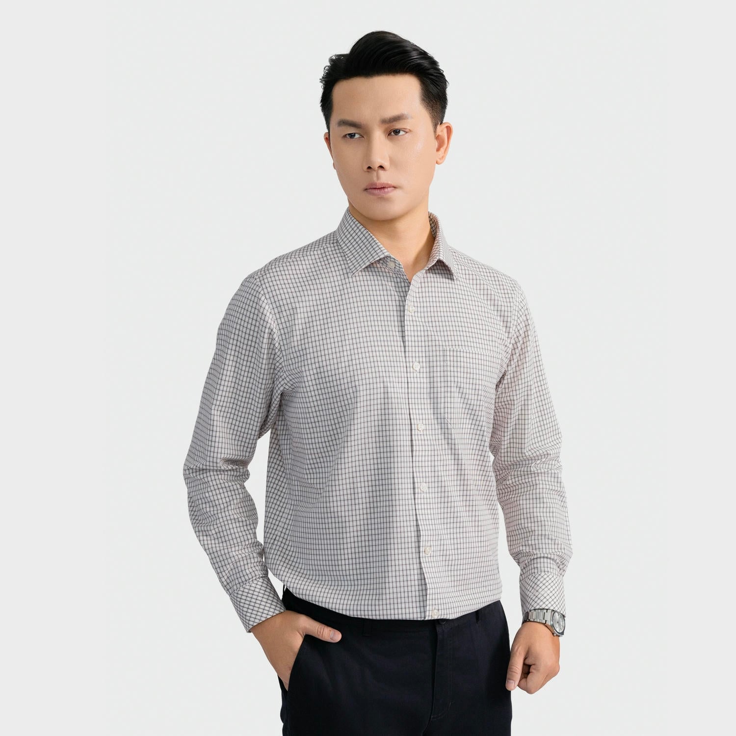 Áo Sơ Mi Nam Be Kẻ Aristino Regular Fit ALS1510S2